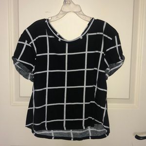 cute black & white grid tee